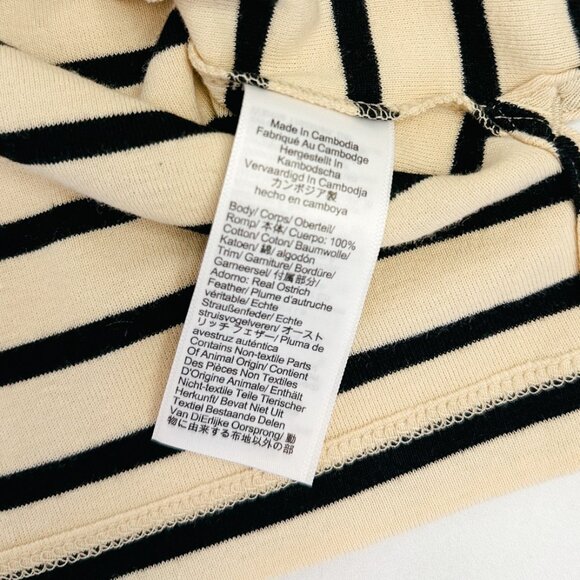 J. Crew Feather-Trim Long Sleeved Shirt in Stripe, Size Medium - Picture 10 of 11